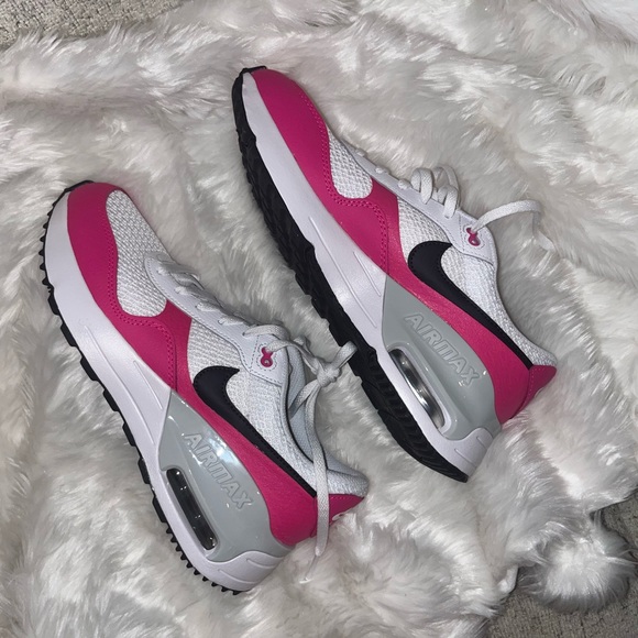 pink and white air max plus